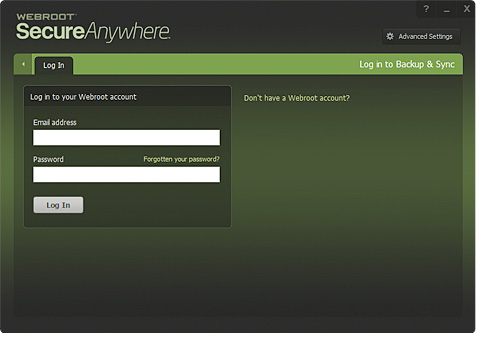 webroot create account