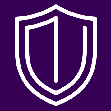 Shield Icon on Purple Background